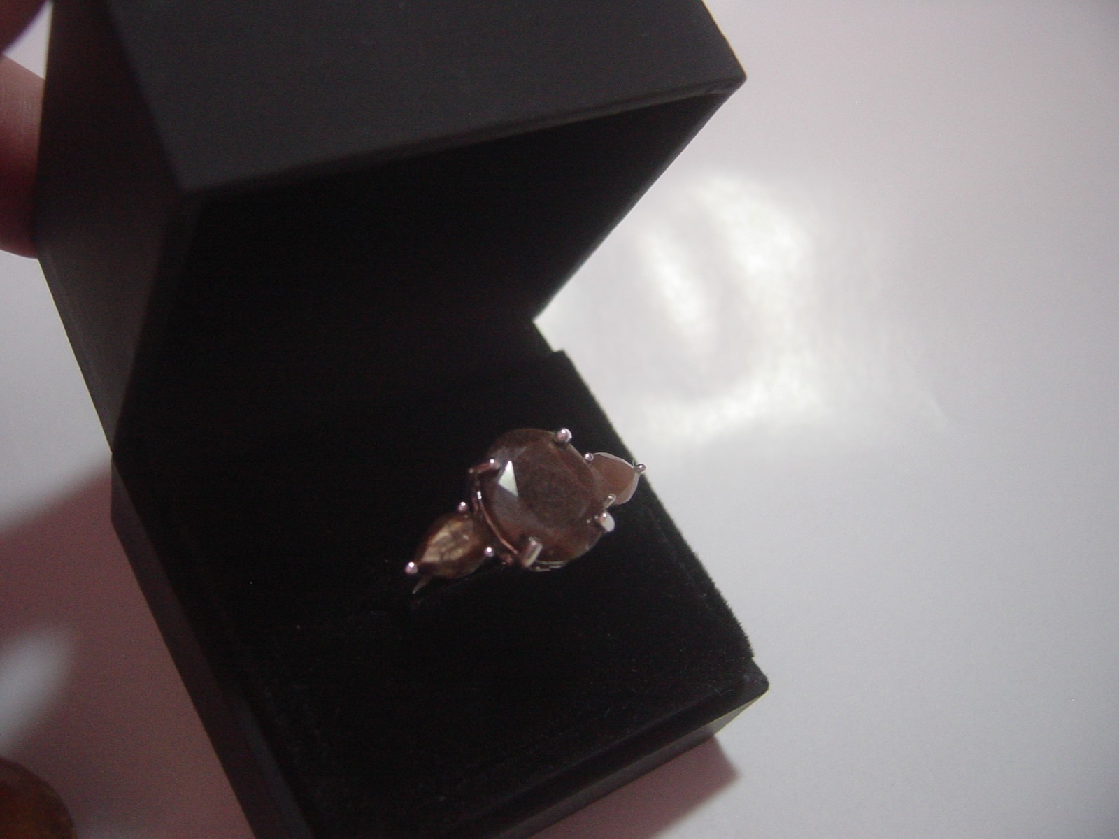 magnificent solid silver large chocolate brown ge… - image 8