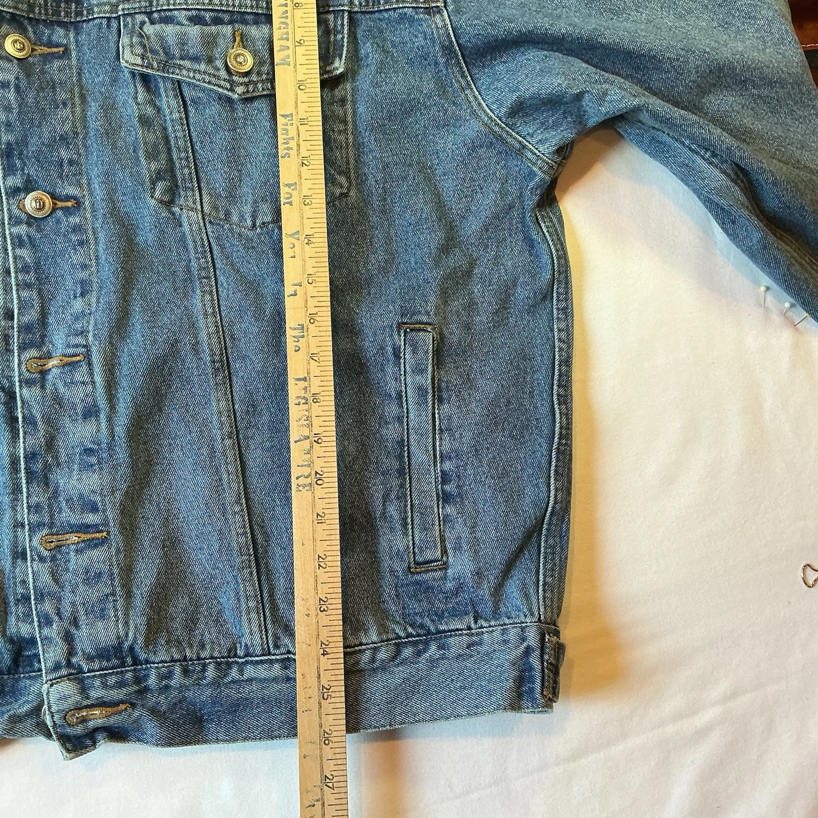 Vintage iDENTITY Men's XL Blue Denim Jacket Button Front Embroidered Logo 1140 - product detail image 5
