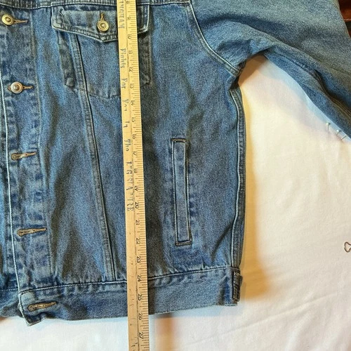 Vintage iDENTITY Men's XL Blue Denim Jacket Button Front Embroidered Logo 1140 image 5