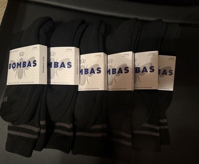 Bombas Socks New Crew Large (Men's 9-13, Women's 10.5-13) 6 Pairs UNISEX