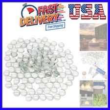 5 lb Clear Glass Beads for Vases, Glass Pebbles, Clear Flat Glass Marbles for...