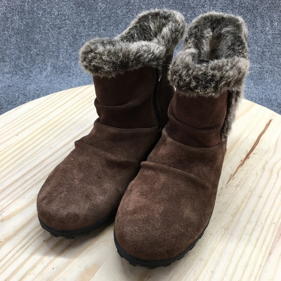 Botas Khombu para mujer 9 M Lisa cuero marrón nieve cómodas punta redonda tobillo Foto 3 de 4