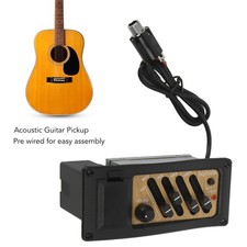 Acoustic Guitar Pickup Preamp Piezo 4 Band EQ Equalizer System Wood Grain