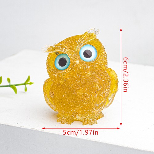 1PC Natural Crystal Cute Animal Image Macadam Drip Glue Owl MB - Picture 3 of 20