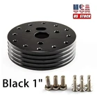 Steering Wheel Hub Adapter Conversion Spacer For 6 Hole To 3 Hole Black 1inch