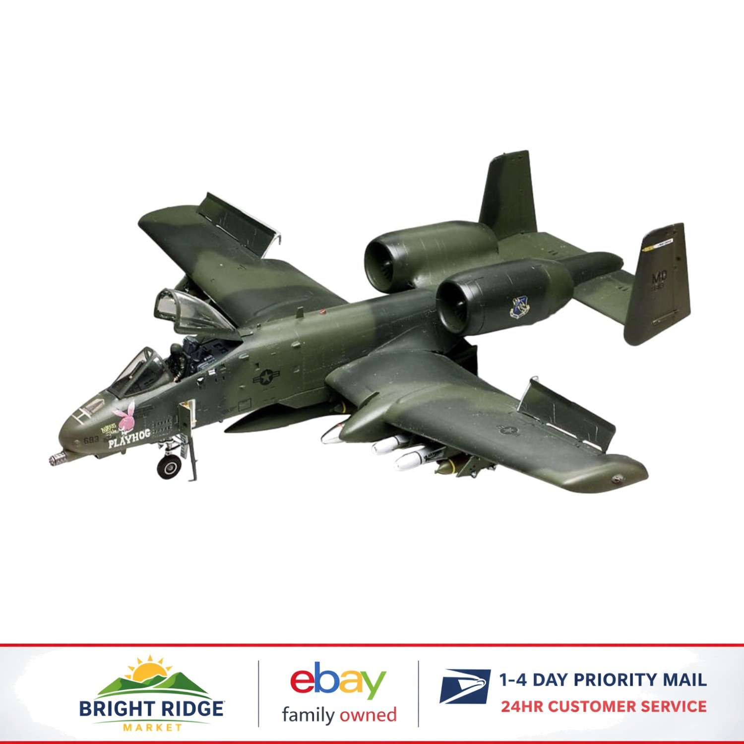 A-10 Warthog Plastic Model Aircraft Kit with Realistic Pilot