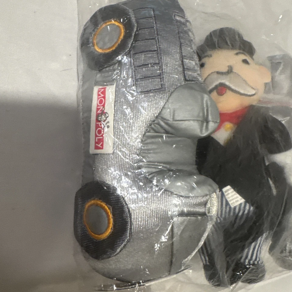 *NEW* Plush Beanie 7" 1999 Special Edition Token MR. MONOPOLY, CAR & DOG - Image 2 of 4