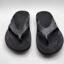 Oofos Unisex OOriginal Black Open Toe Slip On Flip Flop Sandals Size M 7 W 9