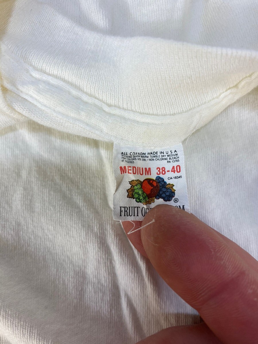Vintage 80s 90s Fruit Of The Loom Blank Plain White USA Made