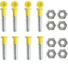 Dime Bag Hardware Skateboard Mounting Nuts and Bolts 1" Phillips - Yellow