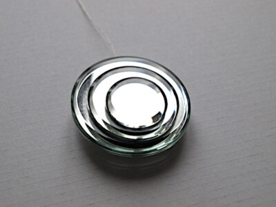 Feng Shui Spiegel DYNAMIS sechsseitig Durchmesser 50,8 mm silber Ausgleich