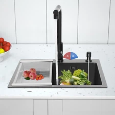 Kitchen Sink Stainless Steel Sink Sink Black Stainless Steel Built-in Sink w/Tap