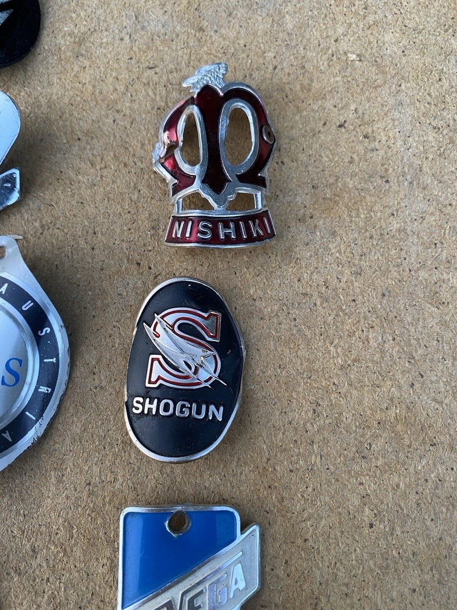 Lot Vtg Bicycle Head Badges Sears Schwinn Univega Nishiki SE