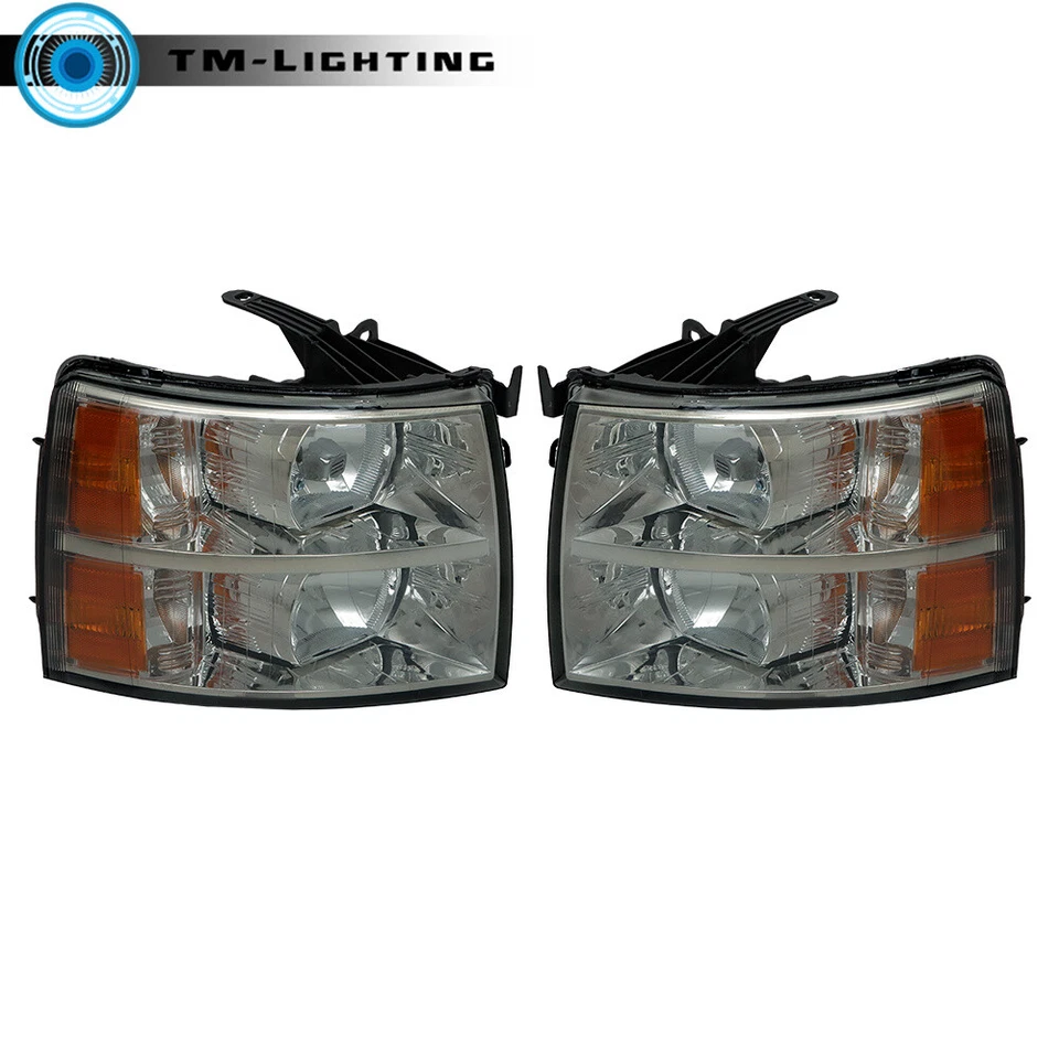 Par de faróis Chevrolet Silverado 1500 2500 3500 para 2007 2008 2009-2013 - Imagem 2 de 4