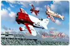 Stan Stokes The Racing Age Metal Sign Airplanes Man Cave Garage Shop STK015