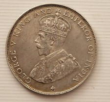 1921 Straits Settlements  50 Cents(Half Dollar)  Silver Coin, 