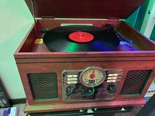 Victrola VTA754BMAH Aviator Signature Bluetooth 8-in-1 Record Player - Mahogany