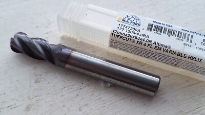12mm M A Ford beschichtet Vollhartmetall 4 Flöten Schaftfräser (TUFFCUT XR 177 1200-4.0RA