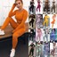 thumbnail 1 - Womens Seamless 2pcs Yoga Suit Crop Top+Leggings Bra Pants Sports Gym Set Outfit