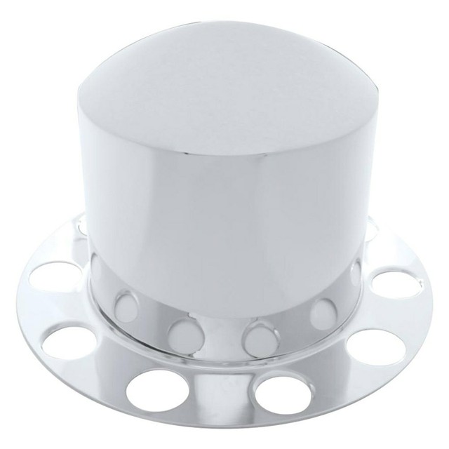 United Pacific 10211 Chrome Top Hat Rear Axle Hub Cover 10 Hole for