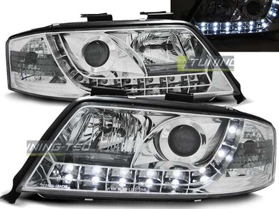 Strålkastare LED DRL Leta efter for AUDI A6 C5 4B (FL) 01-04 Dagsljus Krom grati