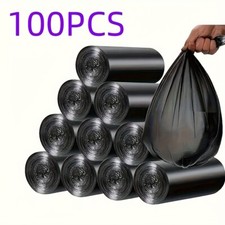 100pcs Extra Thick Disposable Trash Bags Odorless, Ideal For Pet Waste Storage