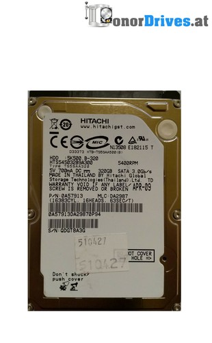 Hitachi  - HTS545032B9A300 - 320 GB - SATA - Pcb 220 0A90161 01  Rev.*