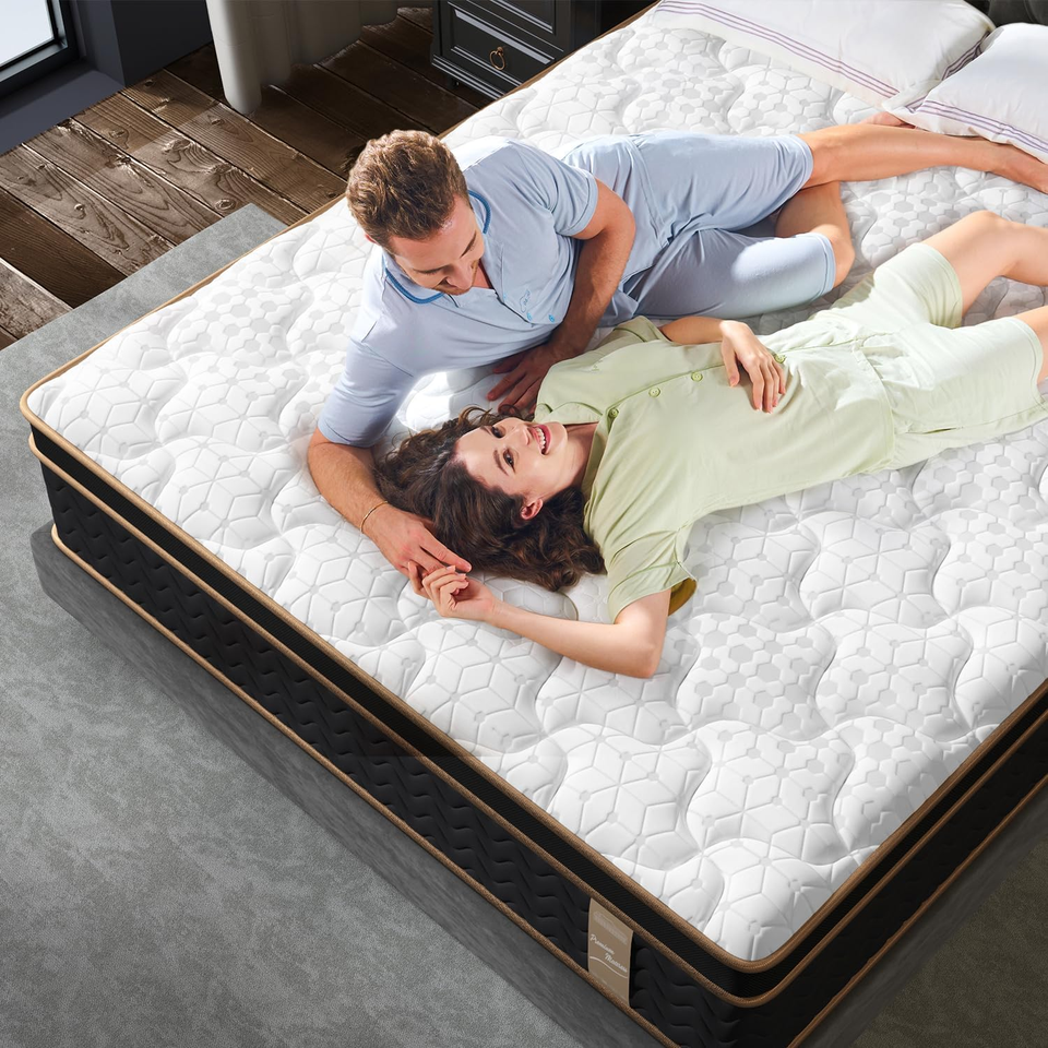 Full Mattress, 12 Inch Hybrid Mattress with Gel Memory Foam, Fiberglass