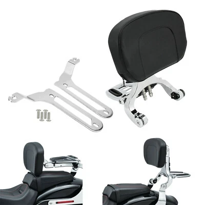 Chrome Réglable Passager et Conducteur Dossier Sissy bar Siège Pour Fat Bob FXFB - Photo 1/4