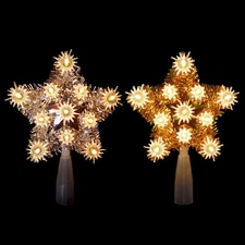 RETRO STAR CHRISTMAS TREE TOPPER / SIZED FOR SMALLER TREES / SILVER -OR- GOLD
