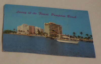 1 Living At Its Finest Pompano Beach Florida Postcard Postmarked