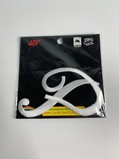 Joy Lettershop Iron-On Embroidered Monogram Letter 3 In Script P White Dyeable