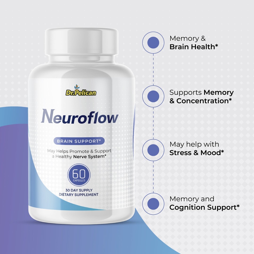 Neuroflow- Brain Support- 2 Bottles- 120 Capsules