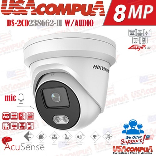 Hikvision 4K 16CH 12MP CCTV AcuSense Security Camera Turret W/Audio 4TB - Picture 5 of 15