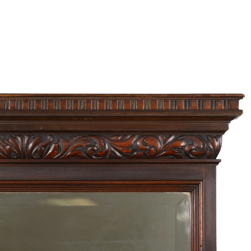 Antiguo cofre lateral victoriano muy tallado con cerradura de espejo - 5 cajones, #22209 Foto 4 de 4