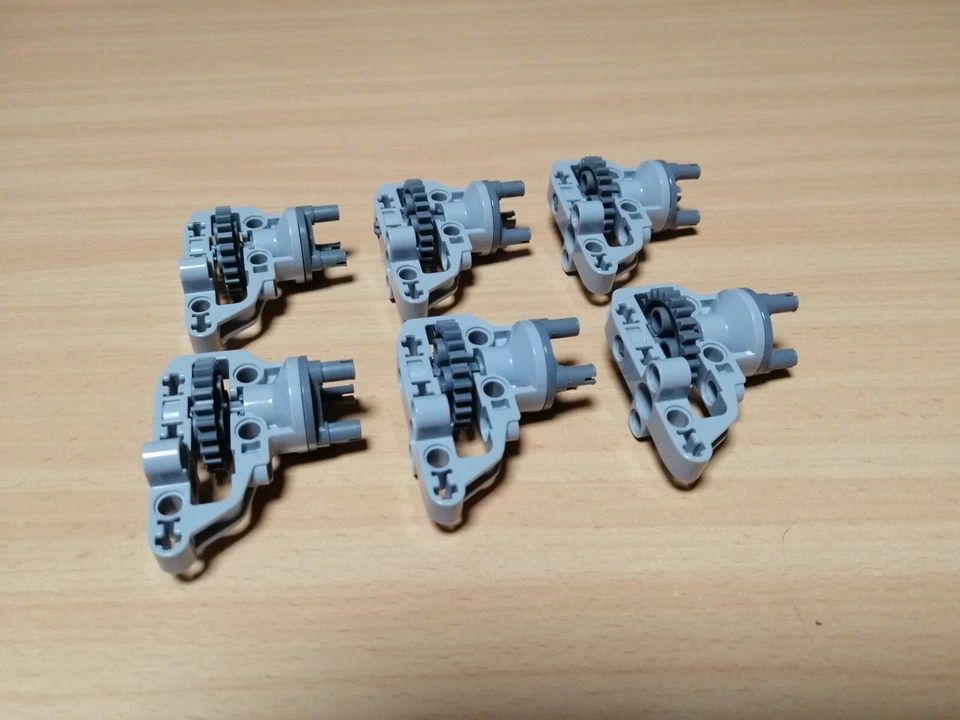 LEGO Technic 6 Stück Radaufhängung mit Zahnrad grau / Technik Zubehör - Bild 4 von 4