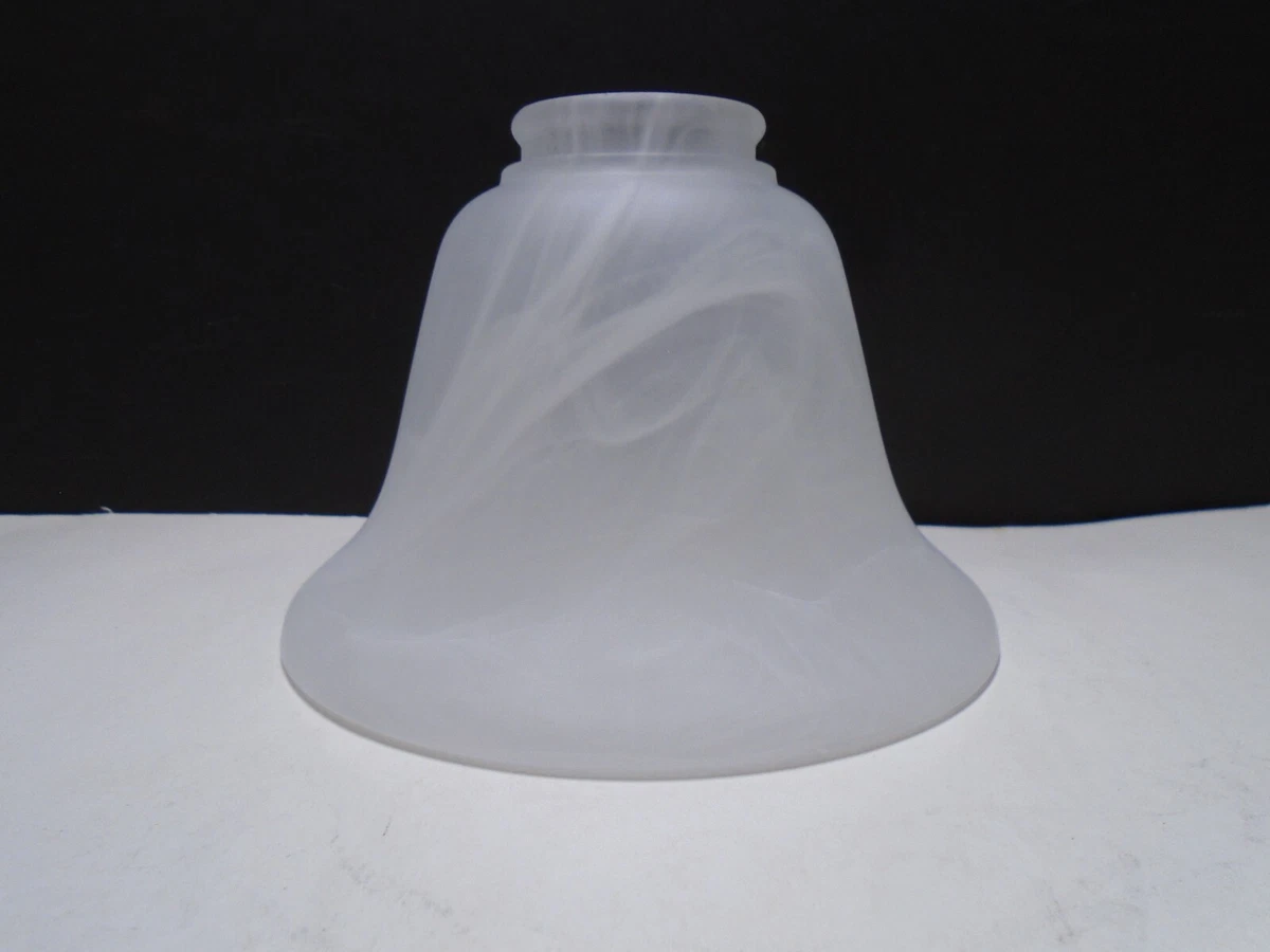 Vintage Frosted Glass Lamp Shade with White Veining 4 1 4
