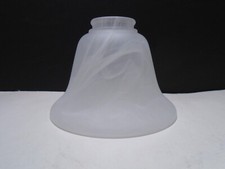 Vintage Frosted Glass Lamp Shade with White Veining 4 1/4" Height 2 1/8" Fitter