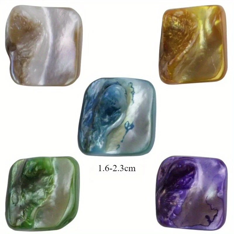 10pcs Natural Shell Shank Button Irregular Garment DIY Sewing Craft 16-23mm - Image 3 of 4