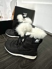 EUC Sorel Kids Girl Waterproof Winter Whitney Boots Black Faux Fur Size 8 Rare — photo 5