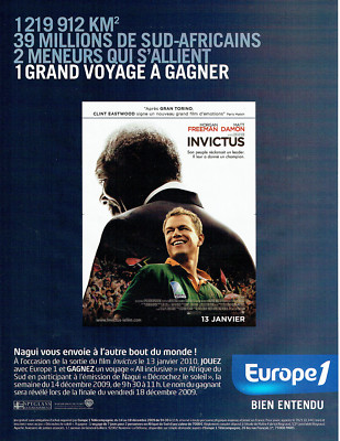 Werbung Advertising 108 2009 Film Invictus Matt Damon & Radio Europe1