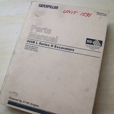 CAT Caterpillar 345B L Crawler Excavator Parts Manual Book catalog spare list