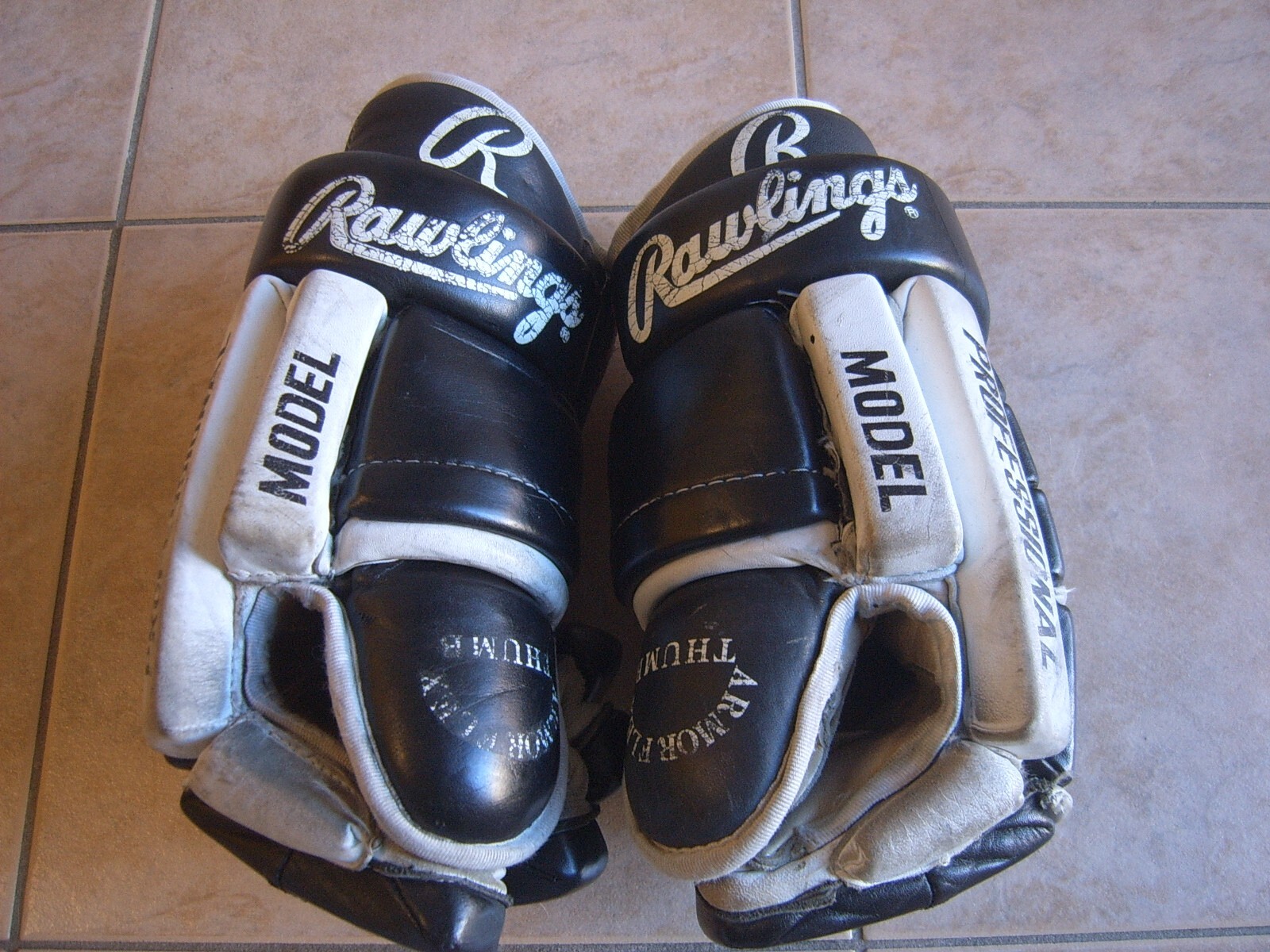 Vintage Rawlings 999 Senior Hockey Gloves w/Leather Palms sz 14.5 LA