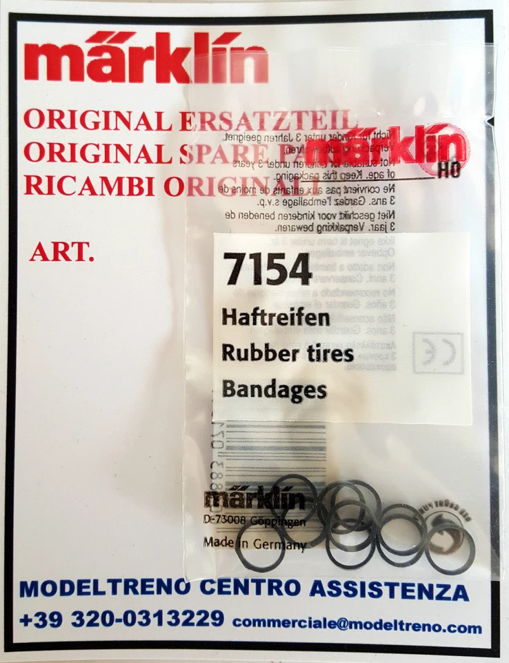 MARKLIN  7154  CERCHIATURE ADERENZA - HAFTREIFEN -  RUBBER TIRES  (10 ST.)