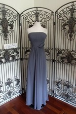 1272 BILL LEVKOFF GRAY SZ 10 FORMAL  BRIDESMAID PROM FORMAL GOWN DRESS