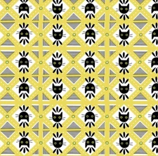 Feline Drive Fabric A TALL YARN Diamond Kitties Multi - Fat Quarter (18"x22") FQ