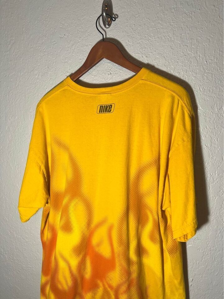 Vintage 2000s Nike Men Shirt XL Yellow Air Bakin Flames Vintage 2000s Nike Men Shirt XL Yellow Air Bakin Flames