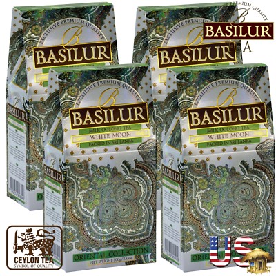 White Moon Ceylon Tea  Loose Leaf 4 X 100g Basilur Tea milky Oolong green tea