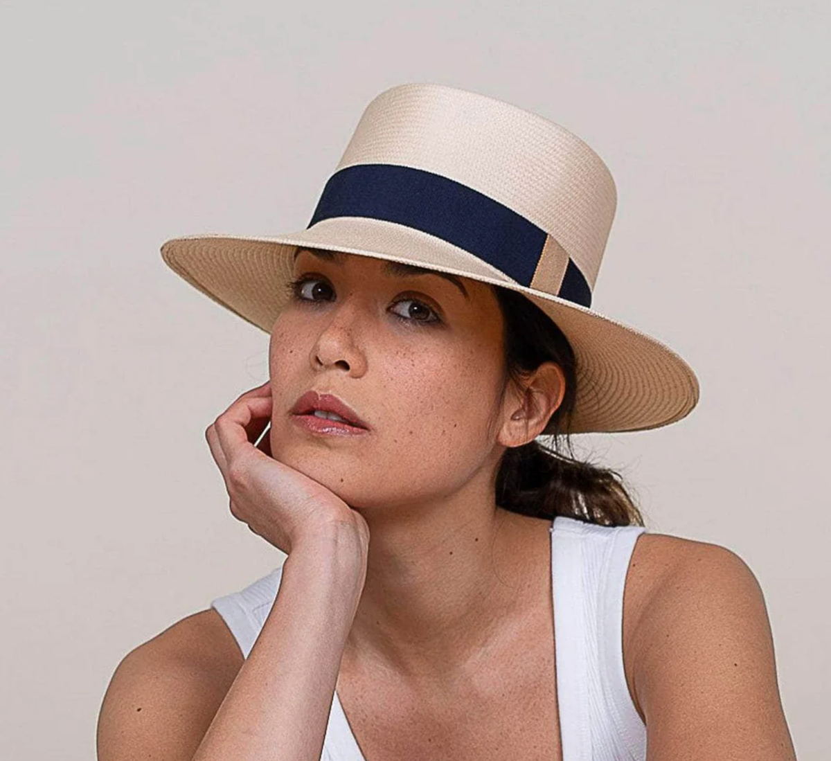 La Cerise Sur Le Chapeau Natural Fibers Ladies Hat The perfect French-girl hat! La Cerise Sur le Chapeau, 55 or  main image 3