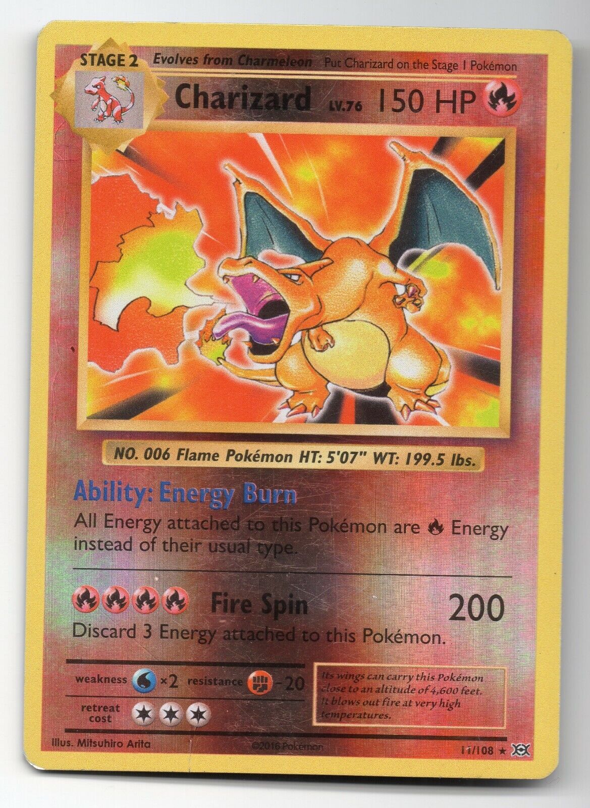  Pokemon - Charizard (11/108) - XY Evolutions - Holo